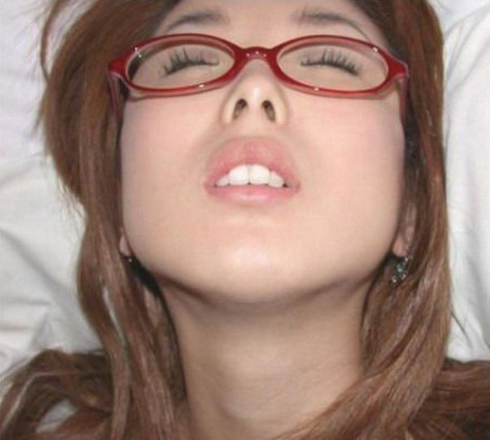 Messy Cum Facial Girl Glasses