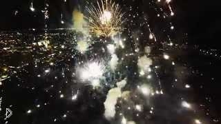 Fireworks filmed with a drone
