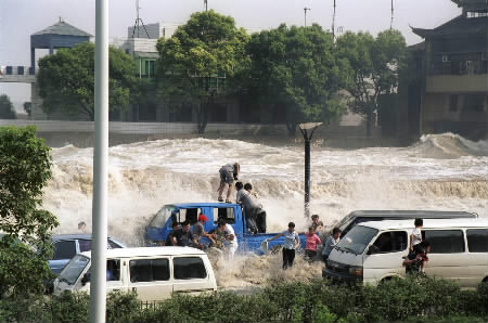 Жуткие кадры наводнения в Японии (8 фото)