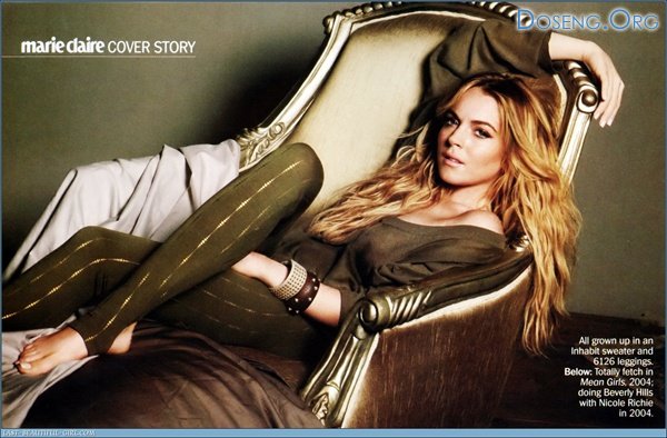 Бейонсе (Beyonc&#233;) и Линдси Лохан (Lindsay Lohan) в октябрьском номере журнала Marie Claire