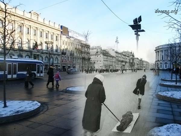 Блокадный Ленинград тогда и теперь (15 фото)