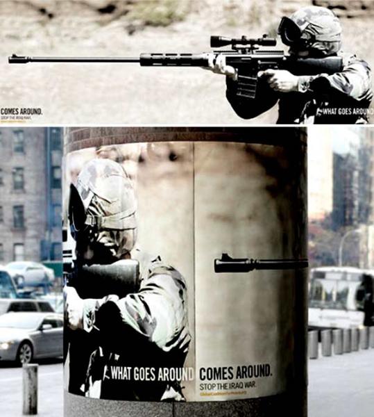 Серия плакатов за прекращение войны в Ираке (7 фото)