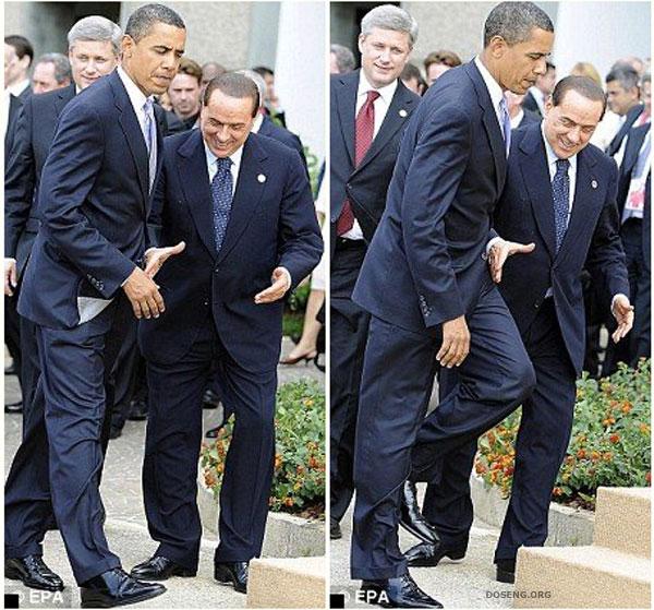 Берлускони и Обама (4 фото)