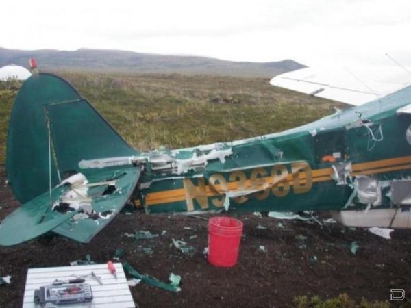 Медведь напал на самолет (6 фото)