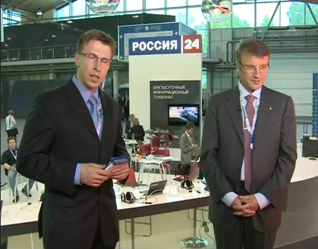 Герман Греф оценил новейшее оборудование телеканала Россия24