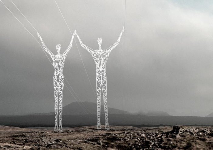Сказочные электроопоры в Исландии (4 фото)