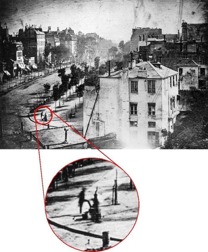 Самая первая в истории фотография человека 1838 г. (2 фото)