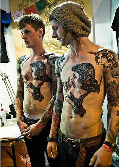 Двойные татуировки (11 фото)