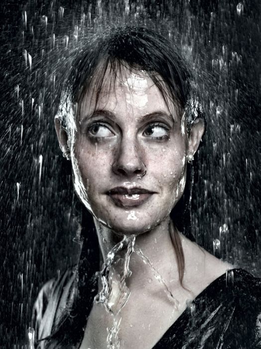 Портреты людей под дождем