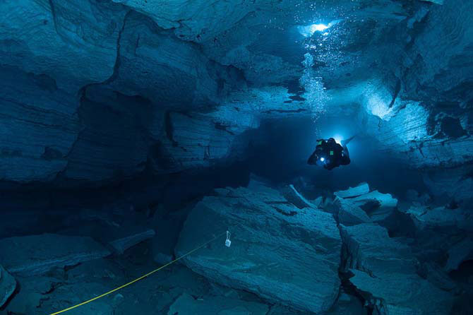Подводная часть Ординской пещеры