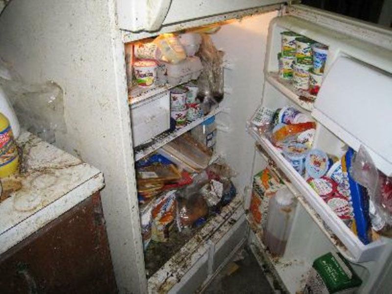 Открыли старый холодильник а там затерянная. Грязный холодильник. Ужасный холодильник. Старый грязный холодильник.
