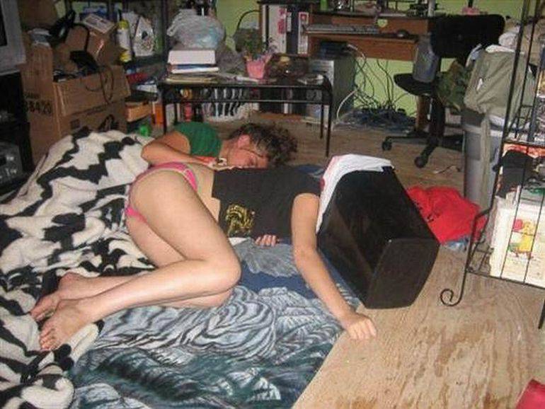 Sleeping Drunk Girl Passed Out Teen