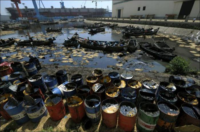 Очистка Даляньского залива от нефти (37 фото)