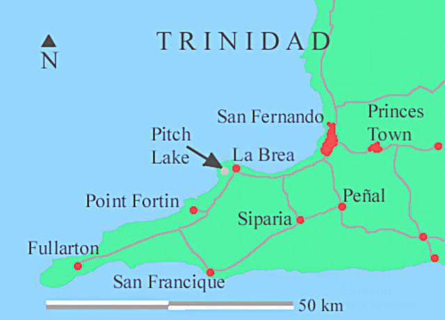 Асфальтовое озеро в Тринидаде