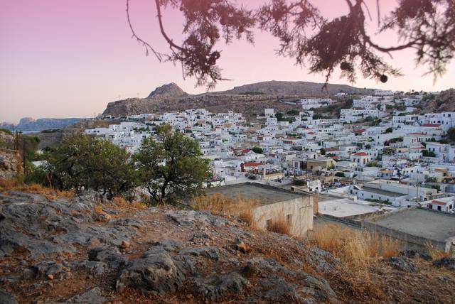 Город Линдос на греческом острове Родос