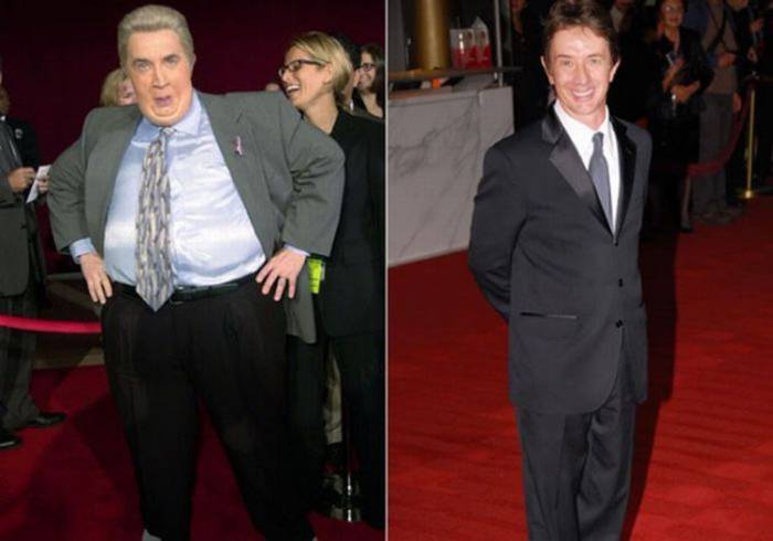 Стройные знаменитости в роли толстяков (12 фото)