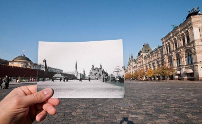 Москва 1956 года и современная (15 фото)