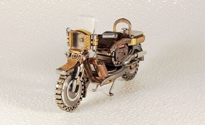 Классные модели мотоциклов из старых часов (37 фото)