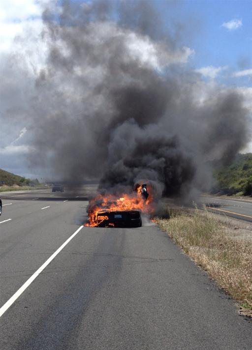 Burning Lamborghini