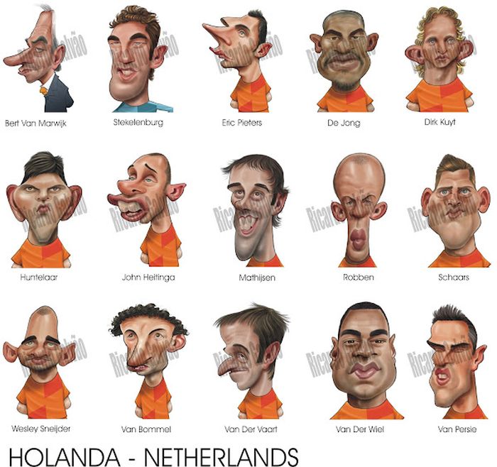 Прикольные карикатуры игроков Евро 2012 (10 картинок)