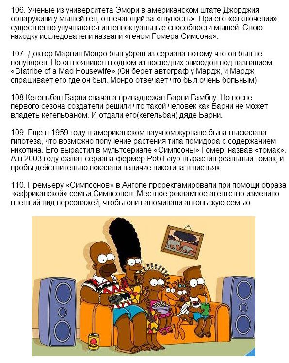 Малоизвестные факты о мультфильме "Симпсоны"