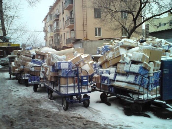Как сортируются и хранятся посылки на Почте России