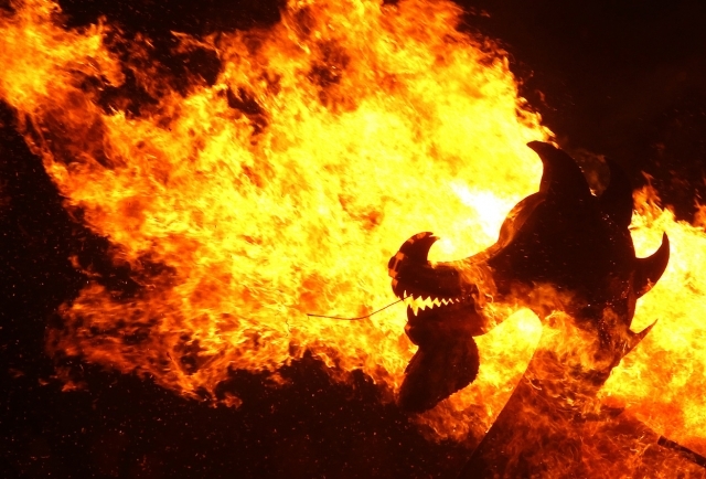 Огонь и викинги на празднике огня «Up Helly Aa» (21 фото)