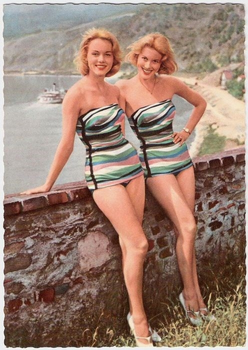 Женские купальники 40-50х годов прошлого века