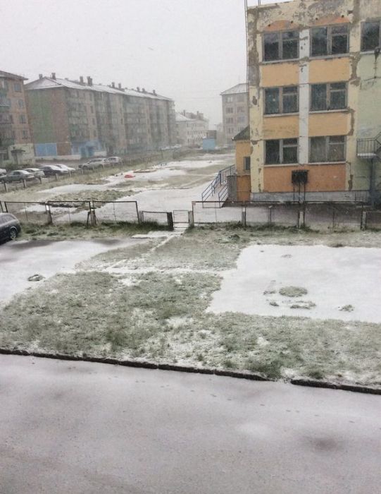 В Воркуте выпал снег