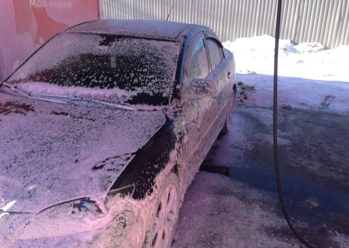 Помыл машину в мороз