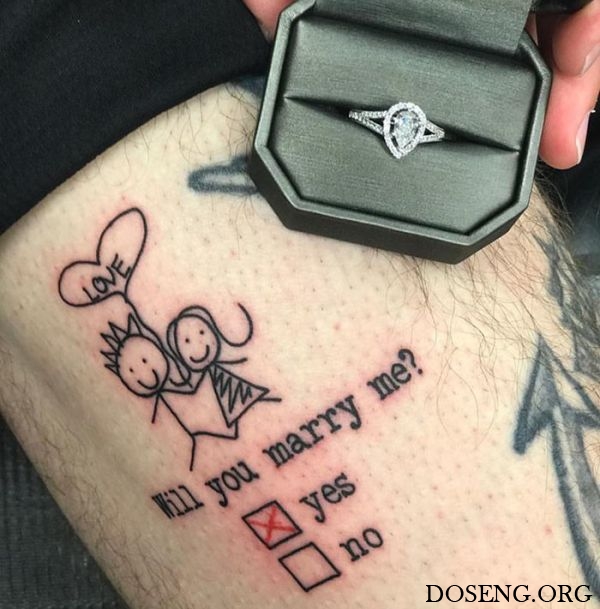 Необычное предложение с помощью весьма креативной татуировки