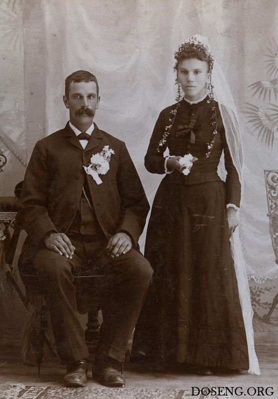 Счастливые лица молодоженов викторианской эпохи