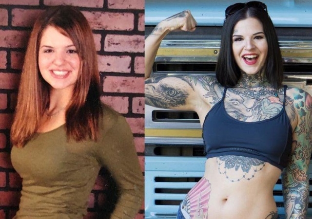 Девушка нанесла на свое тело более 40 татуировок
