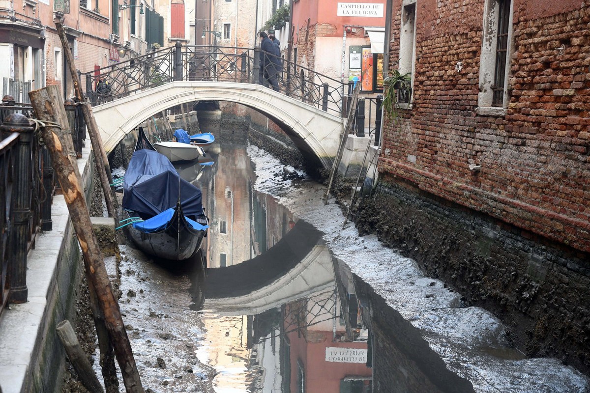 Венеция 2020 пересохли каналы