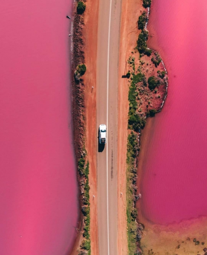 Австралийское чудо: лагуна с розовой водой